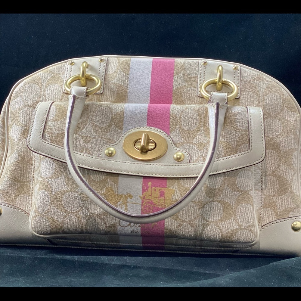 COACH Heritage Stripe Dome
Satchel 13198 Handbag.